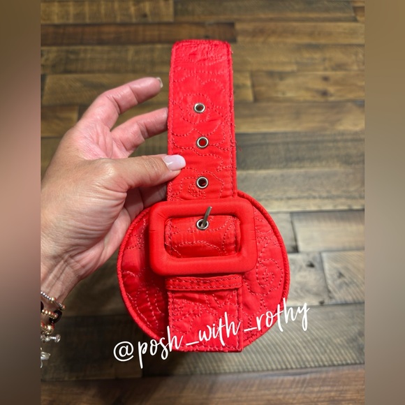 Anthropologie Red Quilted Shoulder Bag - Picture 6 of 9